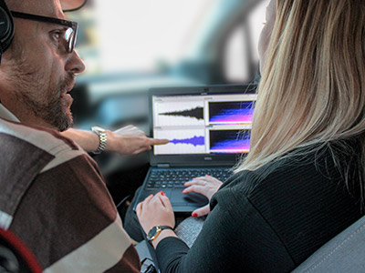 ATESTEO | NVH testing (Noise Vibration Harshness) for the entire vehicle. Vibration and noise tests in the vehicle at the test track or the roller dynanometer. Acoustic testing and data analysis of structure-borne sound, airborne sound, clutch pedal travel and engine speeds.